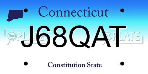 J68QAT Connecticut License Plate