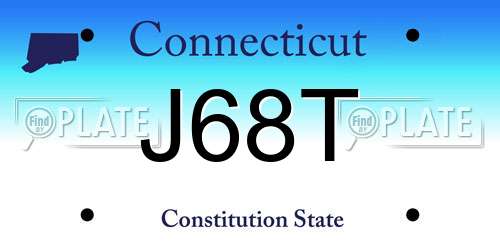 J68T Connecticut License Plate