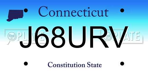 J68URV Connecticut License Plate