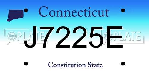 J7225E Connecticut License Plate