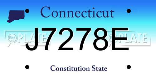 J7278E Connecticut License Plate