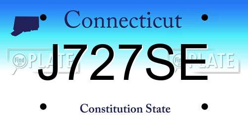 J727SE Connecticut License Plate