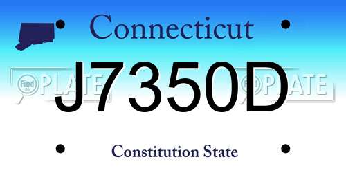 J7350D Connecticut License Plate