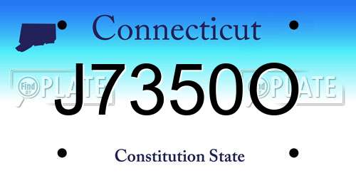 J7350O Connecticut License Plate