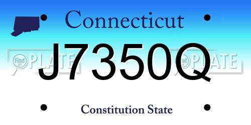 J7350Q Connecticut License Plate