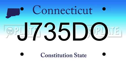 J735DO Connecticut License Plate