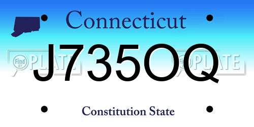 J735OQ Connecticut License Plate