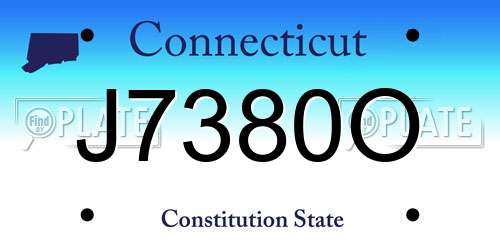 J7380O Connecticut License Plate