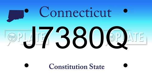J7380Q Connecticut License Plate