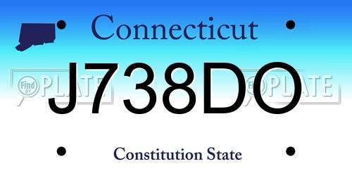 J738DO Connecticut License Plate