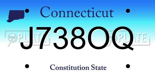 J738OQ Connecticut License Plate
