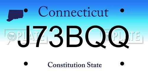 J73BQQ Connecticut License Plate