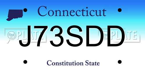 J73SDD Connecticut License Plate
