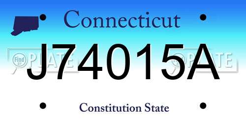 J74015A Connecticut License Plate