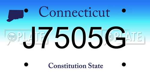 J7505G Connecticut License Plate