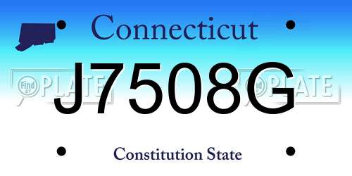 J7508G Connecticut License Plate
