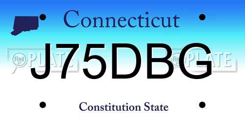 J75DBG Connecticut License Plate