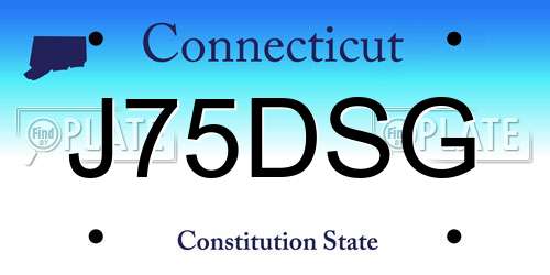 J75DSG Connecticut License Plate