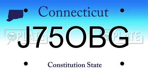 J75OBG Connecticut License Plate