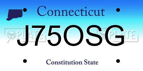 J75OSG Connecticut License Plate