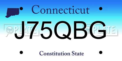 J75QBG Connecticut License Plate