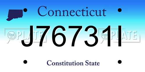 J76731I Connecticut License Plate