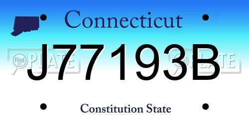 J77193B Connecticut License Plate