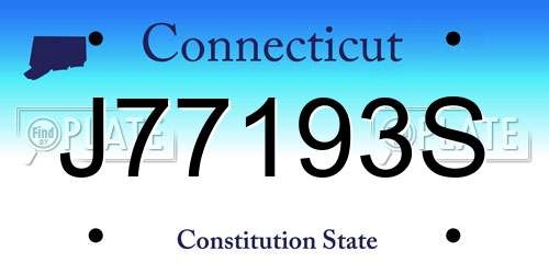 J77193S Connecticut License Plate
