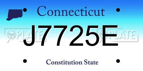 J7725E Connecticut License Plate