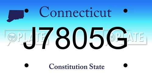 J7805G Connecticut License Plate