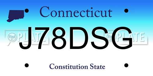 J78DSG Connecticut License Plate