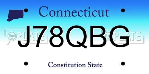 J78QBG Connecticut License Plate