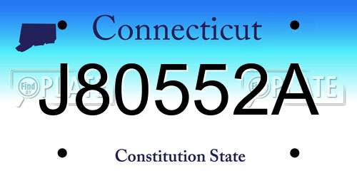 J80552A Connecticut License Plate