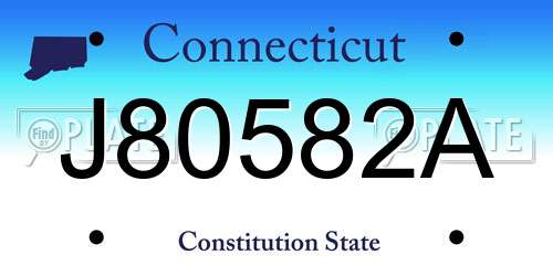 J80582A Connecticut License Plate