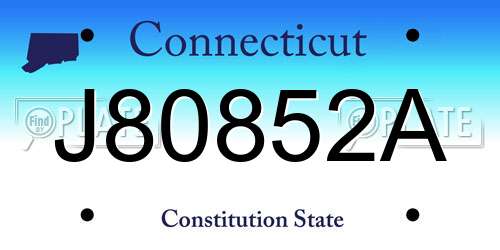 J80852A Connecticut License Plate