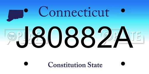 J80882A Connecticut License Plate