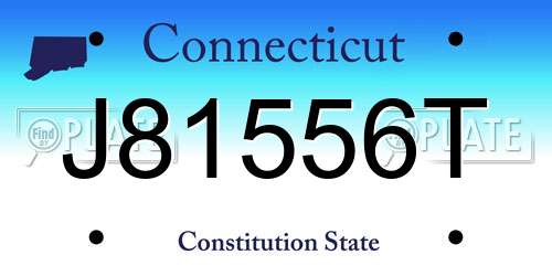 J81556T Connecticut License Plate