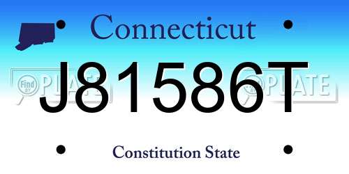 J81586T Connecticut License Plate