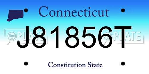 J81856T Connecticut License Plate