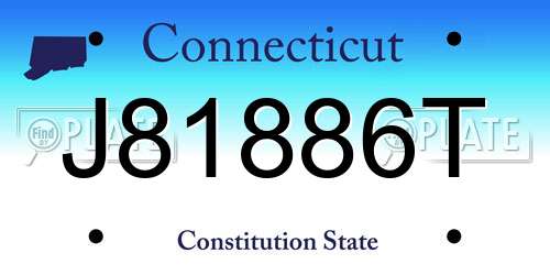 J81886T Connecticut License Plate