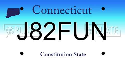 J82FUN Connecticut License Plate