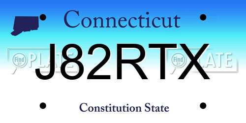 J82RTX Connecticut License Plate