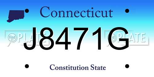 J8471G Connecticut License Plate