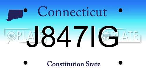J847IG Connecticut License Plate