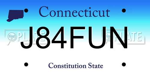 J84FUN Connecticut License Plate