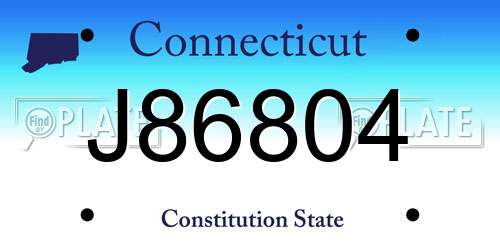 J86804 Connecticut License Plate