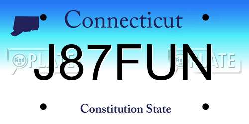 J87FUN Connecticut License Plate