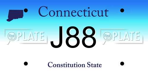 J88 Connecticut License Plate