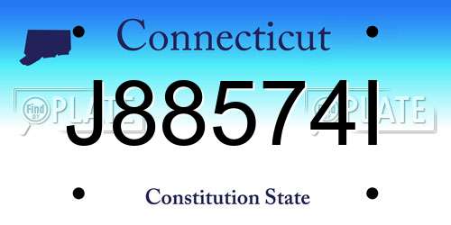 J88574I Connecticut License Plate