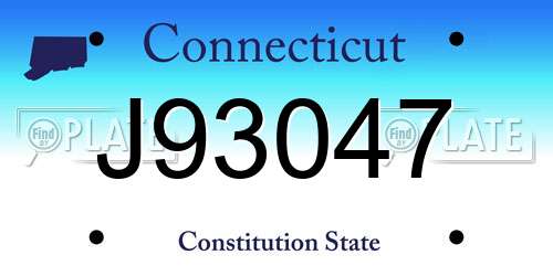 J93047 Connecticut License Plate